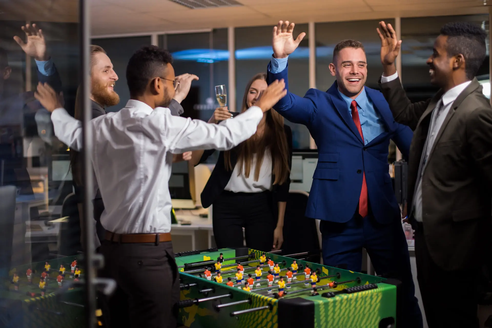 Team having fun in office